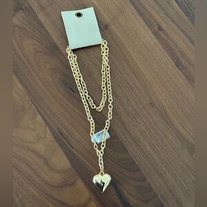 Gold Heart Pendant Necklace BNWT